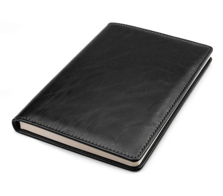 An image of a Black Notepad isolated on a white backgroundの写真素材