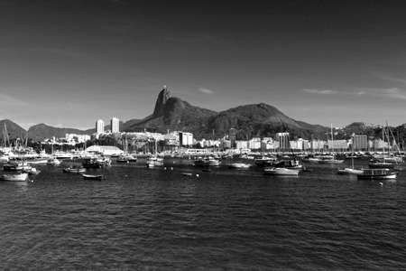 Christ the Redeemer and neighborhood of Botafogo - Rio de Janeiroのeditorial素材
