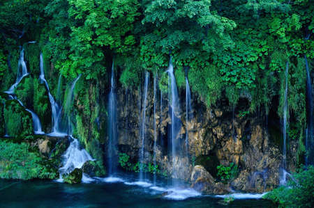 waterfall 1, Plitvice Jezera, Croatiaの写真素材