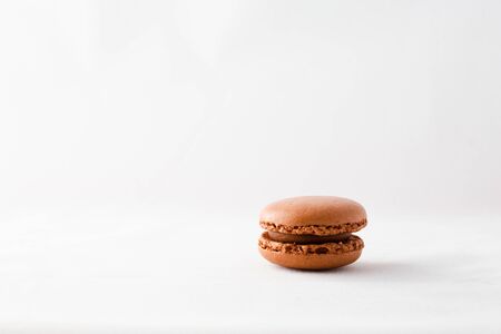 delicious Macarons on white background with space for textの写真素材