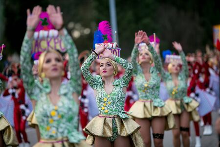 Carnaval de Ovar, Portugal. Desfile de cor e alegriaのeditorial素材
