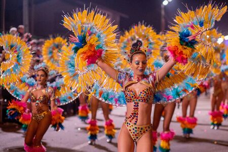 Ovar, Portugal - March 3: Group Charanguinha during the Carnival Parade on March 3, 2019 in Ovar, Portugalのeditorial素材