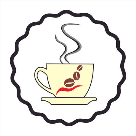 Coffee cup with contour.のイラスト素材