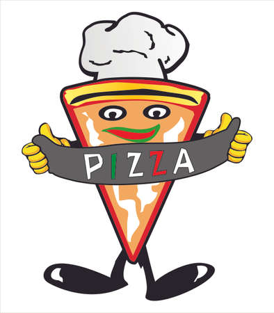 Pizza cartoon characterのイラスト素材