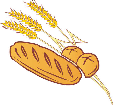 bread design with ears of wheatのイラスト素材