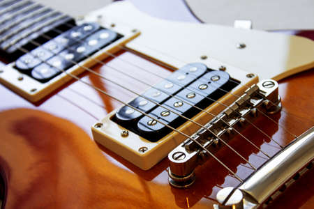 Guitar model Les Paul, red and yellow