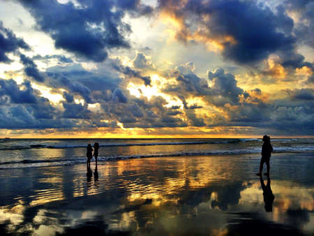 West coast Sumatra sunset reflections. 