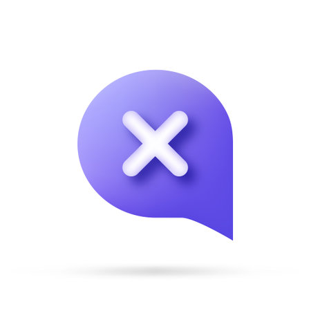 Bubble chat icon with x mark. Vector stock illustration.のイラスト素材