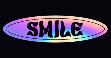Illustration of the word SMILE on a colorful background.のイラスト素材
