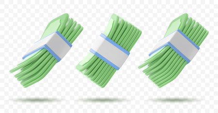 3d icon money, bank notesのイラスト素材