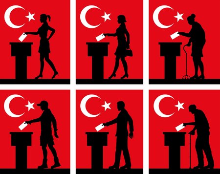 Turkish citizens. All the silhouette objects.のイラスト素材
