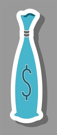 Money bag icon for presentation symbols. All the objects, shadows and background are in different layers. のイラスト素材