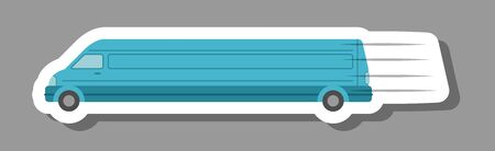 Van icon that symbolizes delivery and logistic. All the objects, shadows and background are in different layers.のイラスト素材