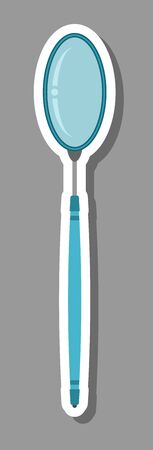 Magnifying glass icon that symbolizes research and discovery. All the objects, shadows and background are in different layers.のイラスト素材