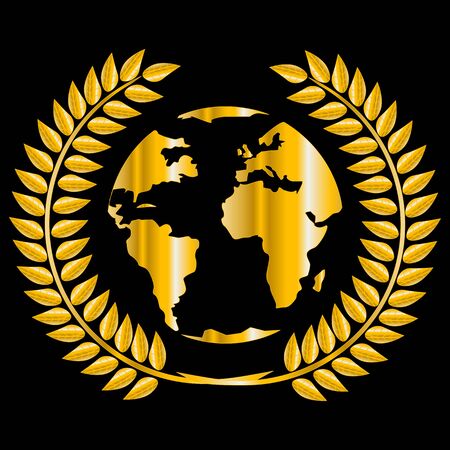 card of the land from gold on black backgroundのイラスト素材