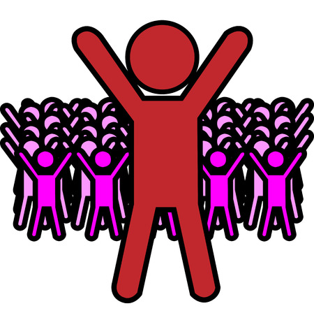 Meeting of the people emerging with protestのイラスト素材