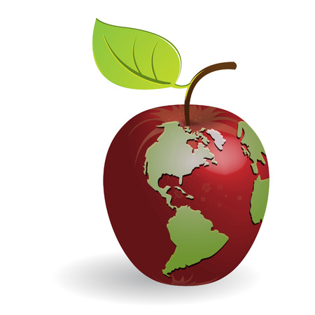 Apple-globeのイラスト素材