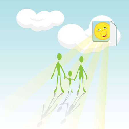 People and sunのイラスト素材