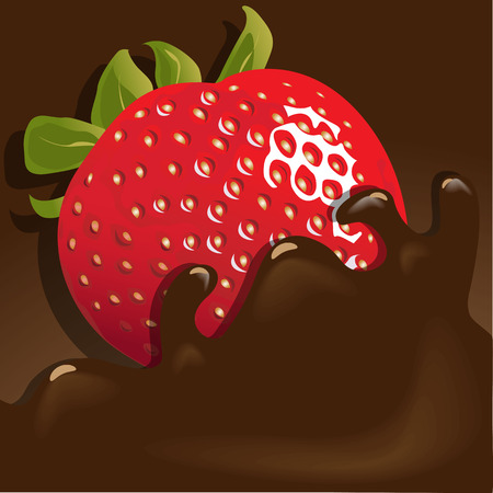 Strawberry in chocolateのイラスト素材