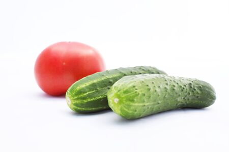 tomato and cucumber の写真素材