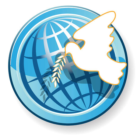 dove and globeのイラスト素材