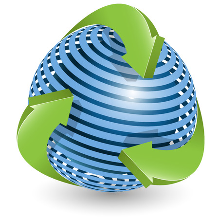 blue ball and green arrowsのイラスト素材