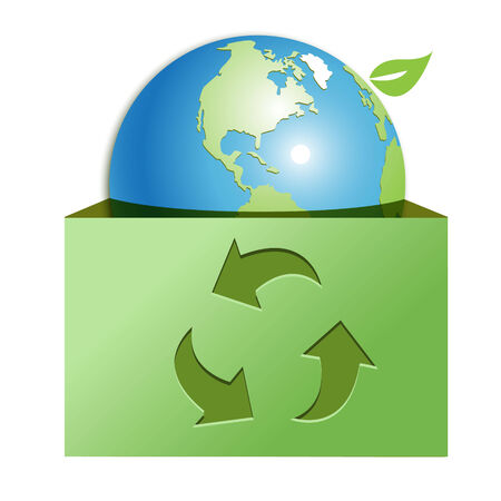 globe in green boxのイラスト素材