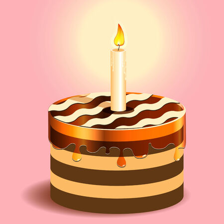 cake and candleのイラスト素材