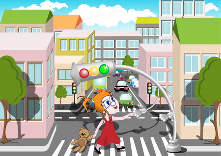 pedestrian crossingのイラスト素材