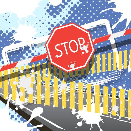 red sign of the stopのイラスト素材