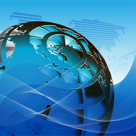 illustration texture globe on net like blue backgroundのイラスト素材