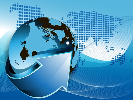 illustration texture globe on net like blue backgroundのイラスト素材