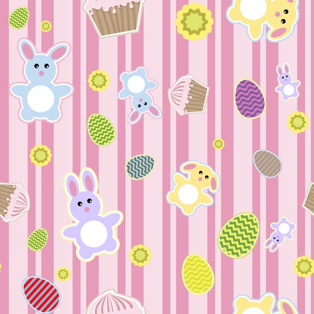 illustration of abstract background with Easter bunniesのイラスト素材