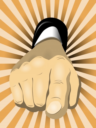 illustration of a hand with a pointing fingerのイラスト素材