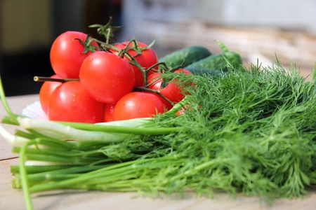 still life of vegetables and fresh herbs