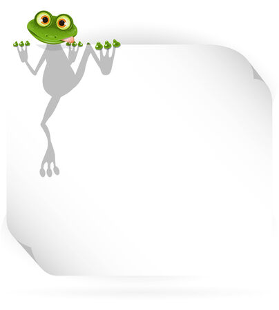 illustration merry green frog and white のイラスト素材