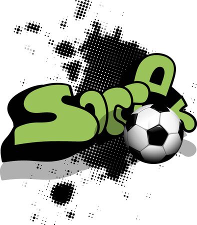 Illustration soccer ball on abstract black backgroundのイラスト素材