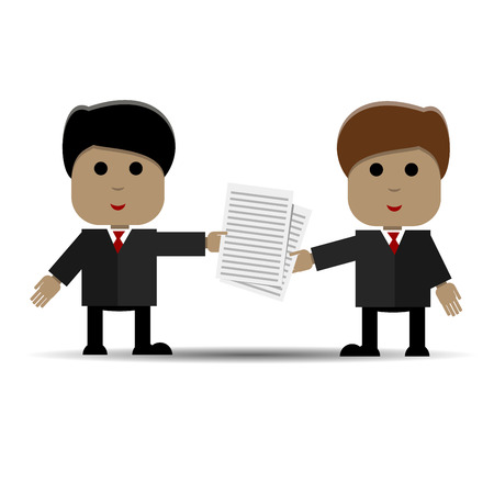 Abstract illustration of business meeting of two peopleのイラスト素材