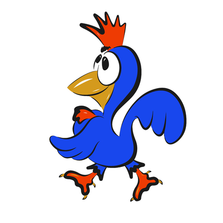 Stock Illustration Blue Rooster on a White Backgroundのイラスト素材