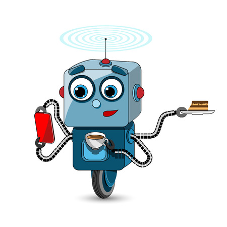 Stock Illustration Multifunctional Robot on a White Backgroundのイラスト素材