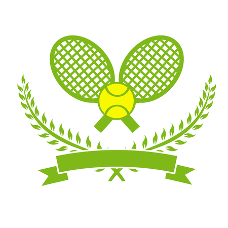 Stock Illustration Abstract Tennis Logo on White Backgroundのイラスト素材