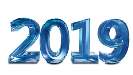 Stock Illustration Inscription from Ice Symbol for New Year on White Backgroundのeditorial素材