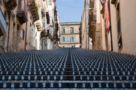 The scale of caltagironeの写真素材