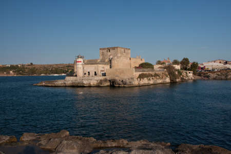 Lighthouse Brucoli in Augusta in the province of Syracuseのeditorial素材