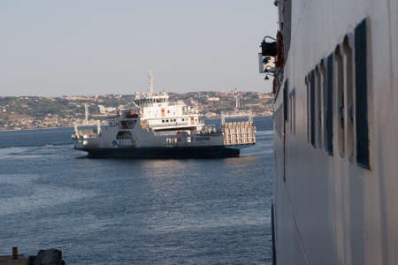The Strait of Messina  is the narrow passage between the eastern tip of Sicily and the western tip of Calabriaのeditorial素材