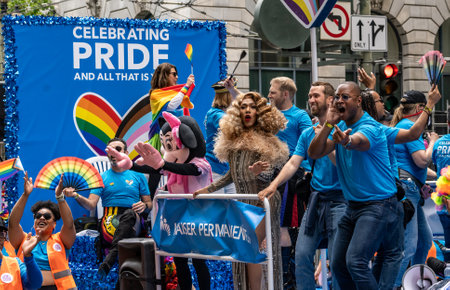 Drag queen on a float at the San Francisco Gay Pride Parade.