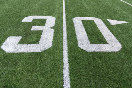 Numbers on a football field. 30.の写真素材