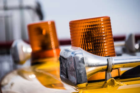 Orange floodlight on a carのeditorial素材