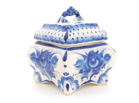 The casket painted in traditional russian style known as の写真素材