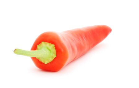 Red hot pepper on white backgroundの写真素材